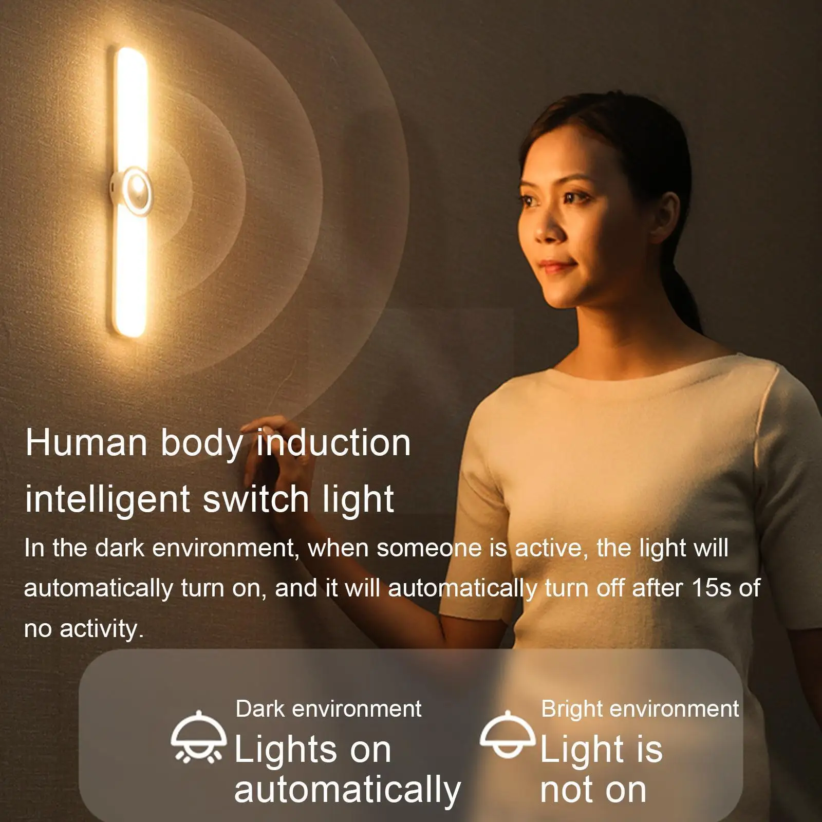 

USB Rechargeable Human Body Sensor Light Night Light Cabinet Light Stair With Emergancy Under Lamp Remote Sensor Cabinet Q8H1