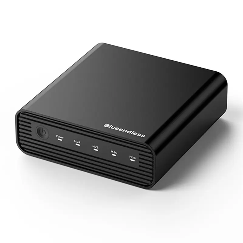 Фото Внешний корпус для SSD-накопителей A24U BLUEENDLESS USB4 40Gbps M.2 NVMe, 4 слота, 32 ТБ, алюминиевая док-станция для Mac и Windows №1