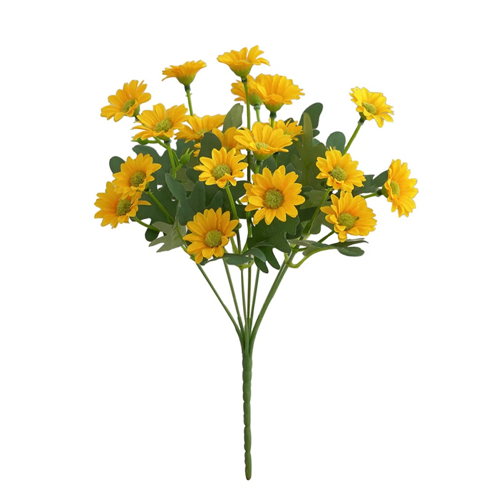 

31cm For Home Romantic 7 Branches Artificial Silk Daisy Flower Garden Living Room Party DIY Bouquet Blooming Accessories Table
