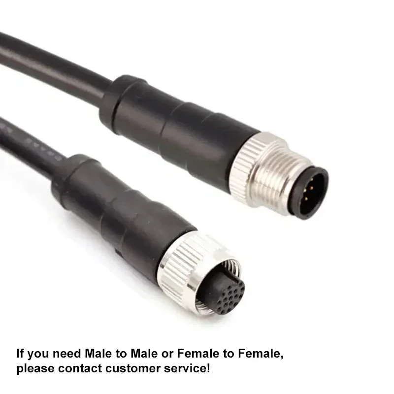 

Waterproof M12 4Pin 5pin 8pin 12pin Connector with Wire Male Female Aviation Plug PVC PUR Shield Sensor Extension Cable 1M 5M