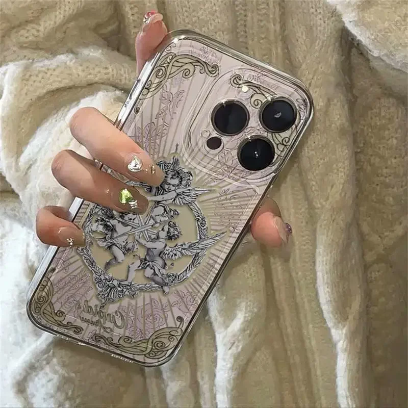 Новый Цветочный Купидон для iPhone1514131211Pro lax XR XS Max78 Plus 12Mini13MiniY2K микро-порошковый