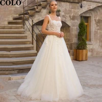 wedding dresses 2022 sleeveless womens dresses applique bride dress 2022 glitter tulle a line princess wedding evening gowns