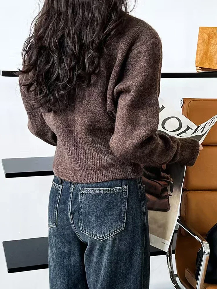 Fanan новые повседневные корейские свободные вязаные пуловеры с длинными рукавами