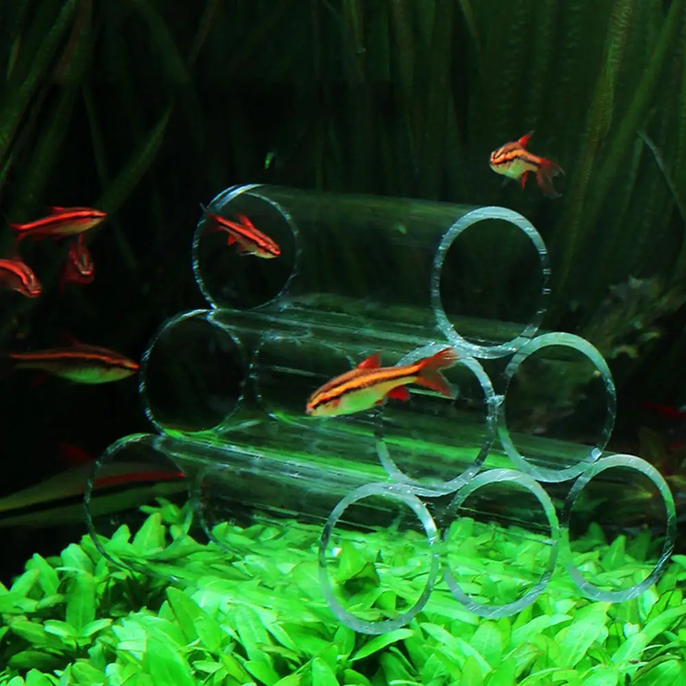 

NEW Transparent Fish Shrimp Breeding Hide Tube Shelter 3/6/7/10 Tubes Fish Tank Aquarium Decoration Supplies