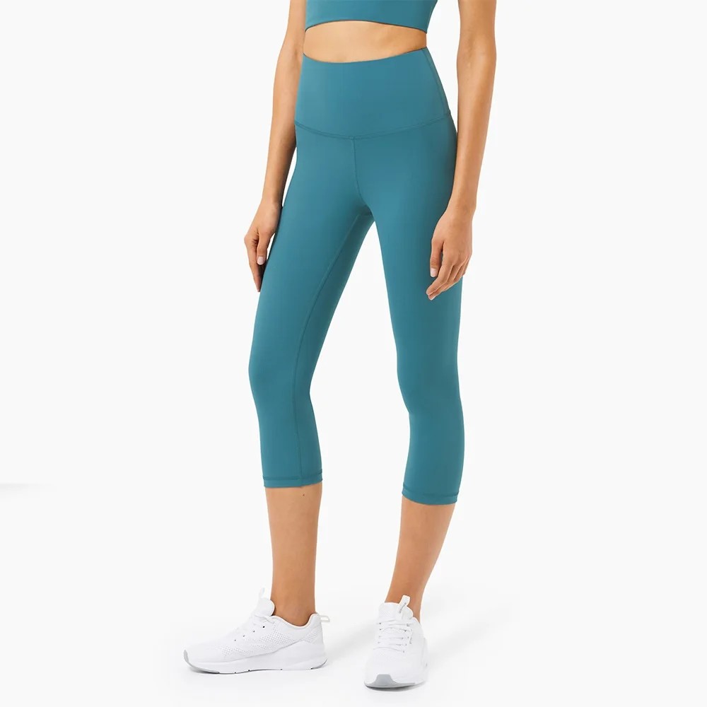 Solid Color Comprehensive Training  Workout Yoga Pants High Waist Fintess Legging Gym Clothe Women High Waist Lifting Peach Hip