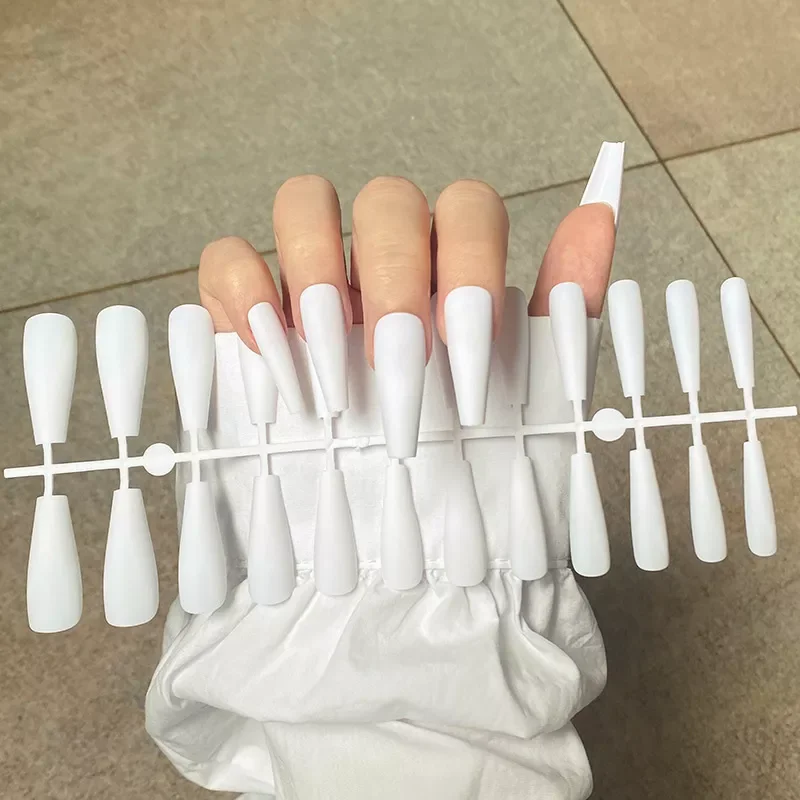 

False Nail Tips Solid Color Matte Super Long Coffin False Nail Ballet Press on Nails Tips for Artificial Fingernails