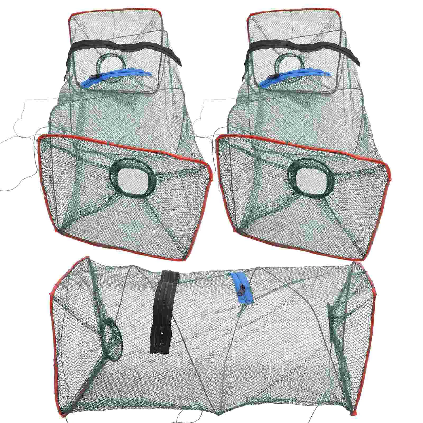 

3 Pcs Fishing Shrimp Trap Minnow Collapsible Crab Lobster Net Trout Baits Folding Traps Blue Crabs