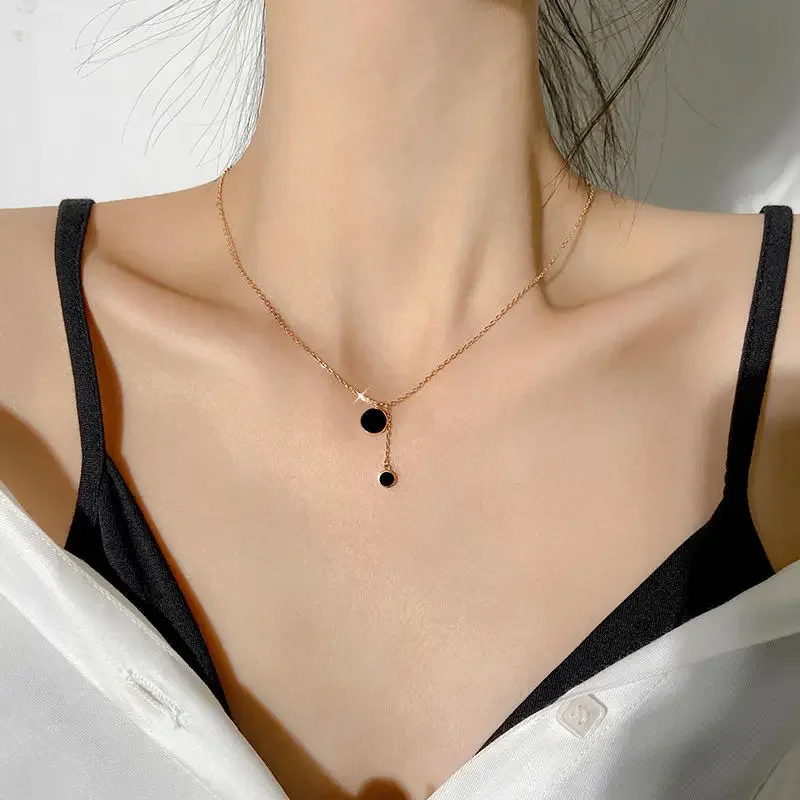 Элегантное простое новое стильное женское ожерелье из титановой стали модная