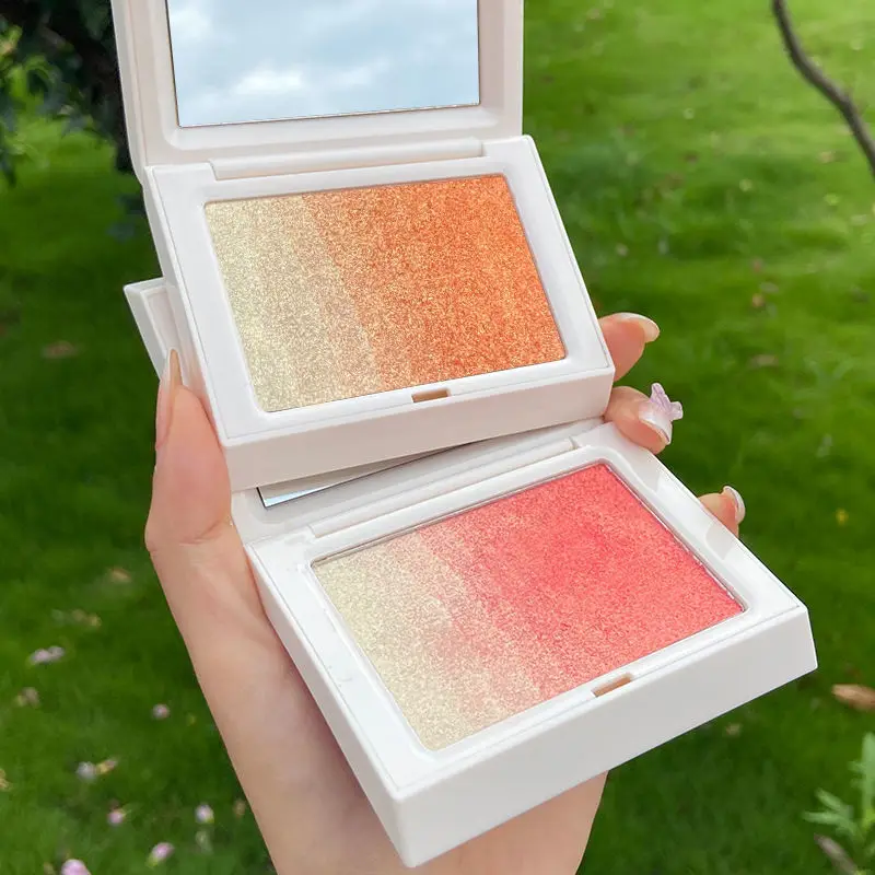 Gradient blush-highlight all-in-one disc live broadcast Recommended three-dimensional beauty powder beautiful girl series