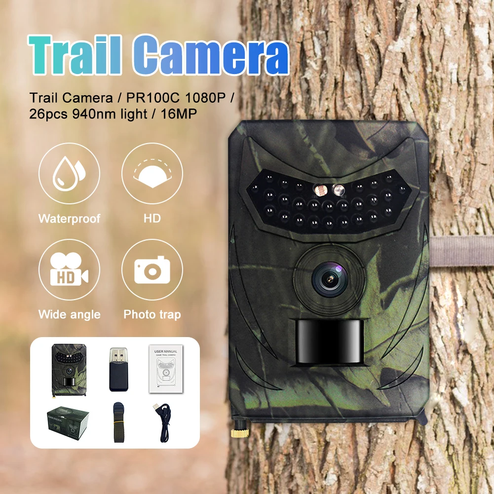 

Mini Trail Camera 12MP 1080P with Motion Sensor Night Vision 120° Wide Angle Wildlife Camera Waterproof Monitoring Tracking