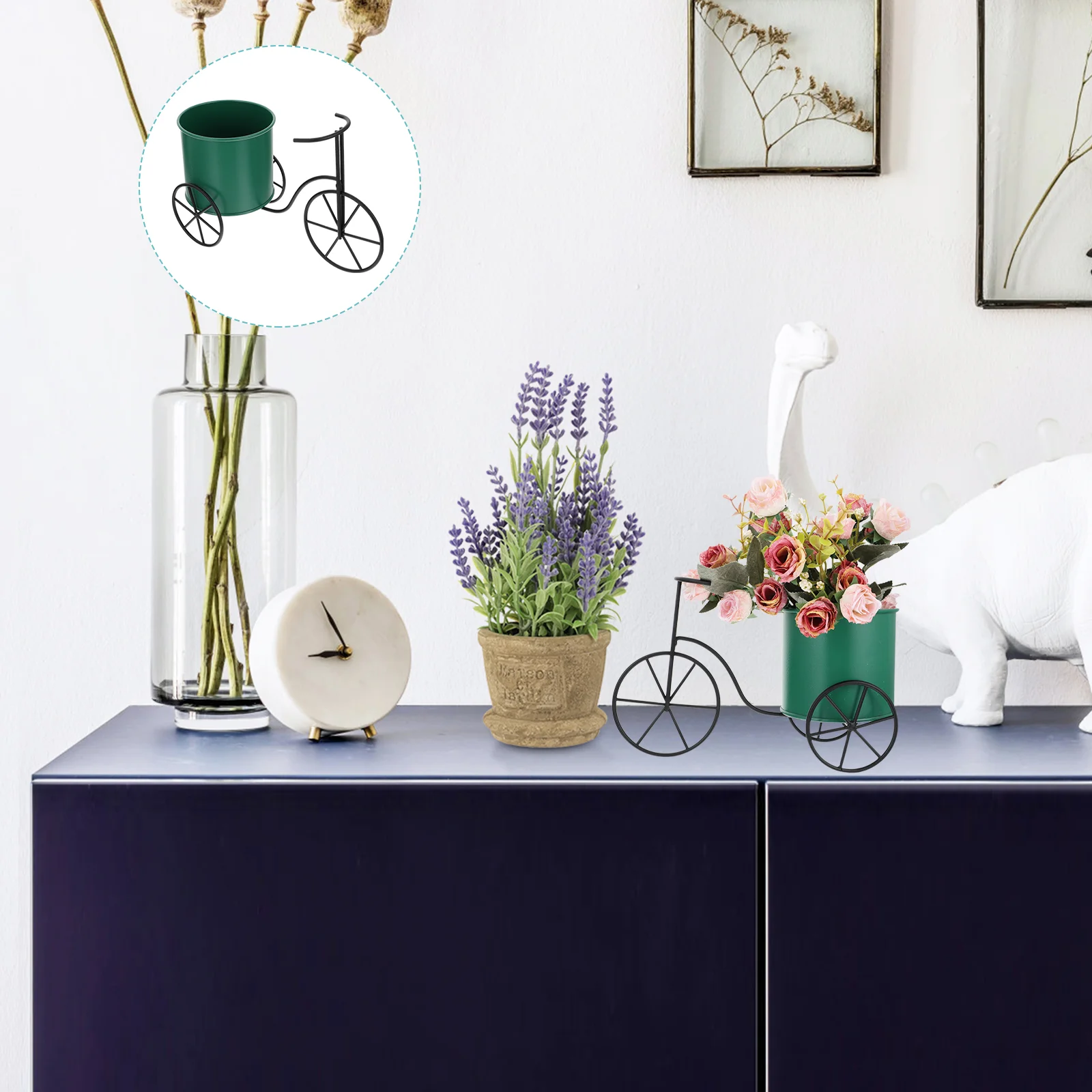 

Bike Holder Stand Planter Flower Decor Pot Flowerpot Planters Iron Rack Garden Outdoor Metal Pen Tricycle Decoration Shape