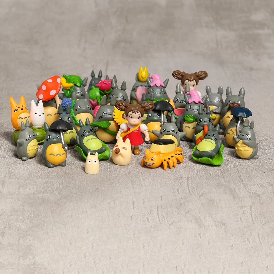 

30pcs/set 1-4cm Totoro Figure PVC Toys Collection Anime Cartoon Model Dolls