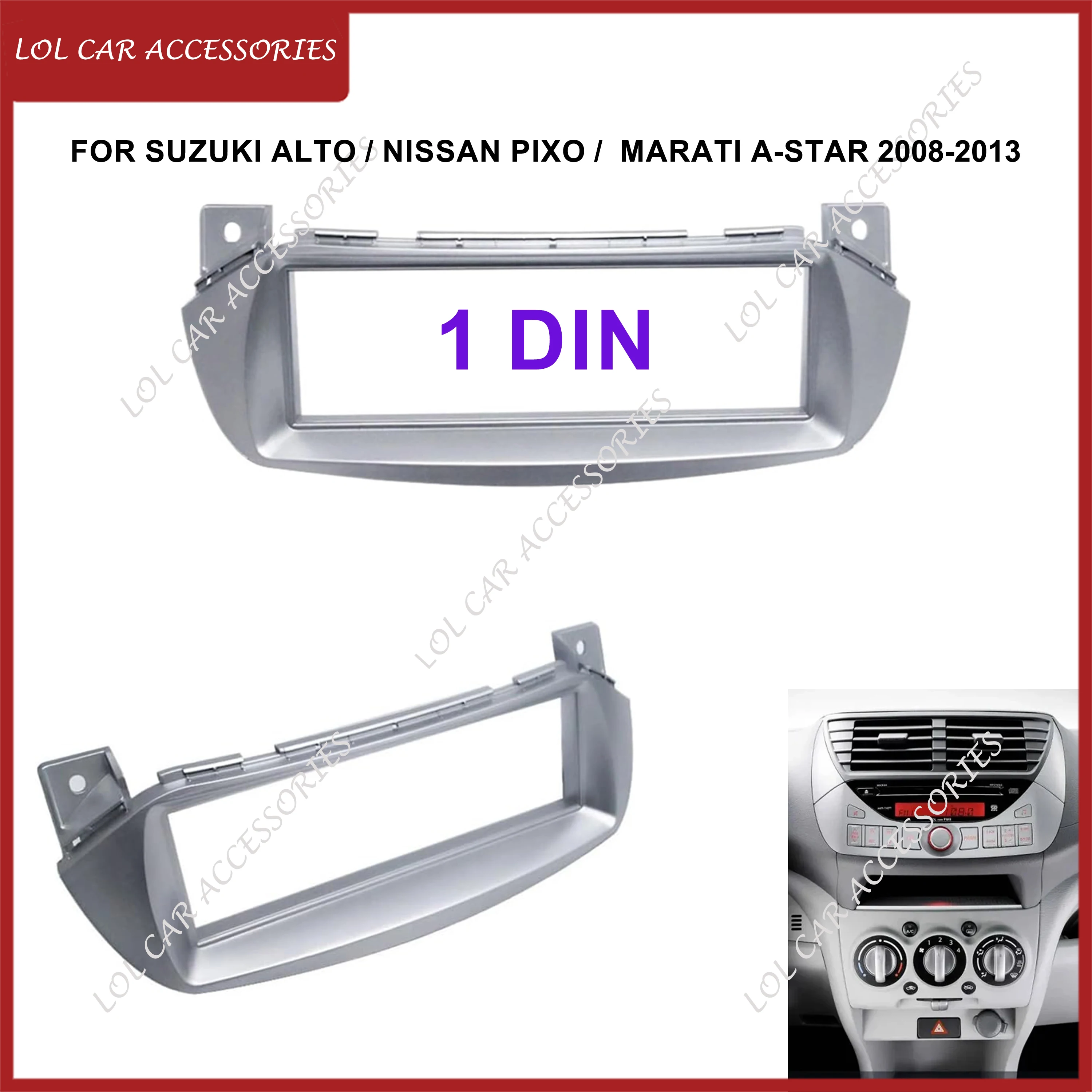Фото Для Suzuki Alto/Nissan Pixo/Marati A-Star 2008-2013 Автомобильный радиоприемник, лицевая панель, рамка CD DVD, приборная панель, аудиозакладка с адаптером №1