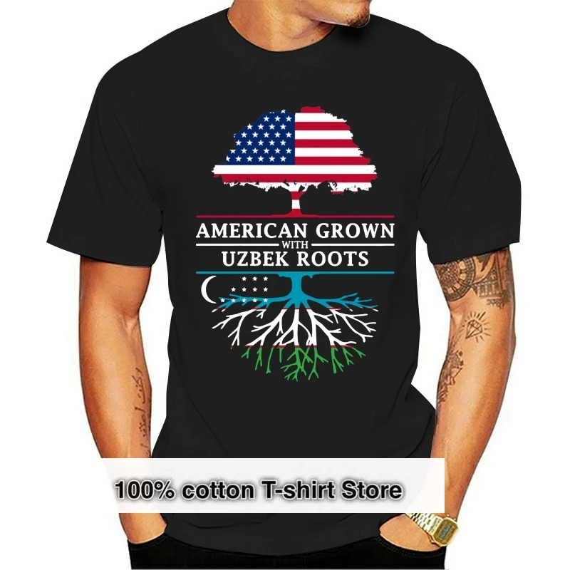 

Рубашка с изображением американских корней, выросших с изображением Узбекистана