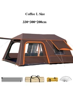 l size automatic aluminum rod two bedroom one hall tent outdoor 5 8 people double layer thickened rainstorm proof large family
