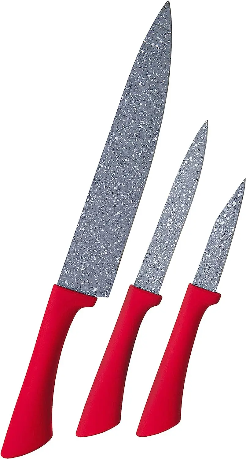

Knife Set 3 pieces, Colorstone Volcano, FAC5463, Home Super Sharp Meat and Fruit Kitchen Knife Cutter Tools Cook Set