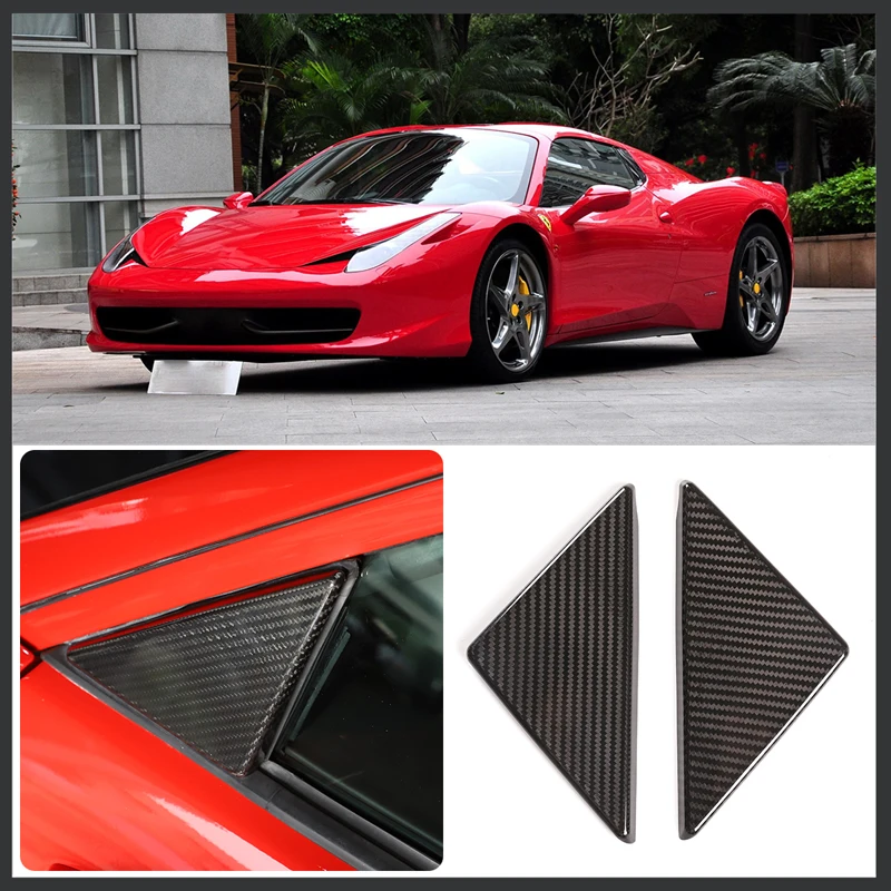 

For 2011-2016 Ferrari 458 real carbon fiber car styling A-pillar window triangle cover decorative stickers modified accessories