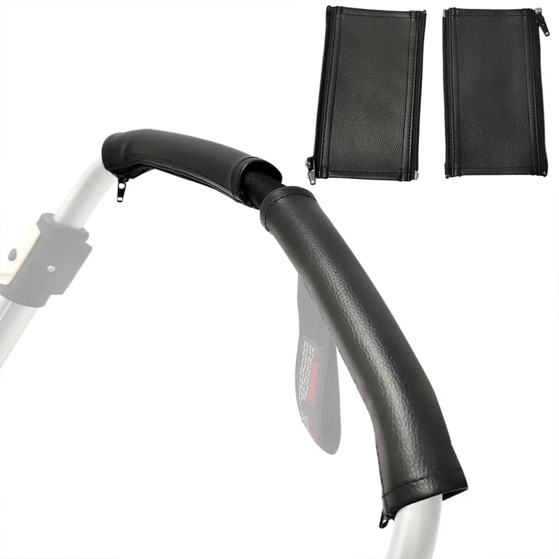 

Pram Handle Sleeve Cover Baby Stroller Grip Bar PU Leather Zipper Covers Compatible with Bee3 Bee5 Bee+