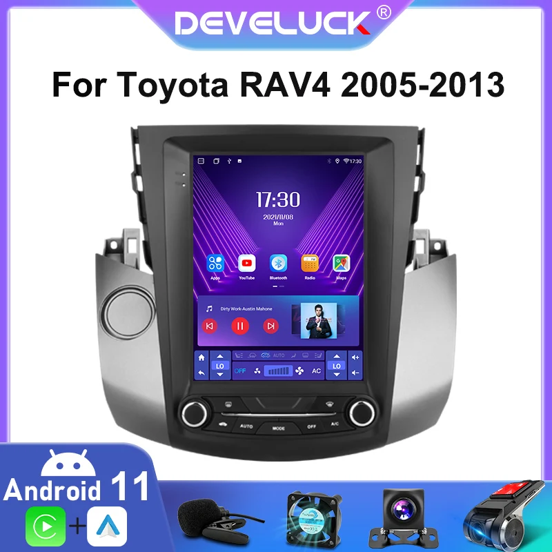 2 Din Android 11 для Toyota RAV4 RAV 4 2005 - 2013 Tesla Style автомобильное Стерео Радио мультимедийный