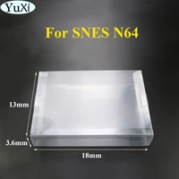 yuxi clear pet plastic box protector case sleeves cover for snes n64 cib boxed games cartridge box 18133 6cm