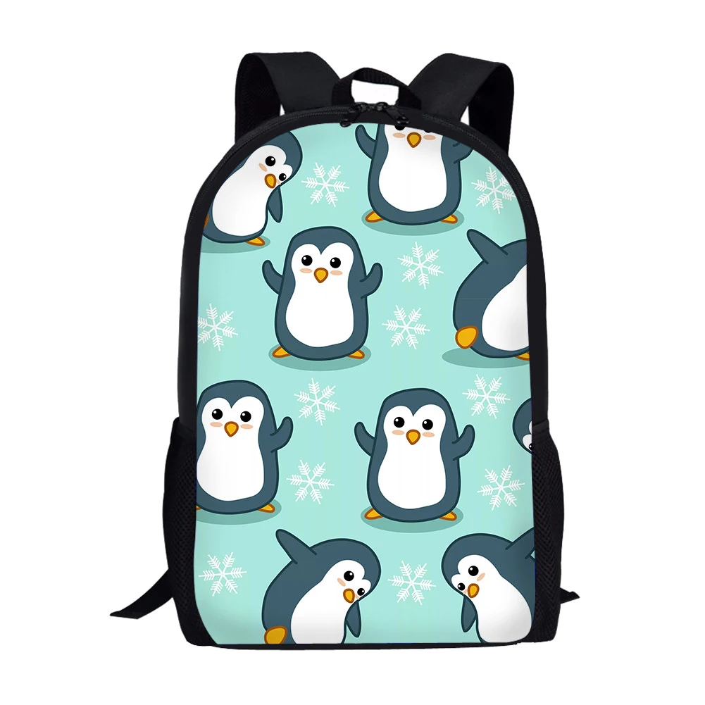 Милые школьные ранцы с рисунком пингвина из мультфильма для подростков, мягкие детские рюкзаки для мальчиков и девочек, студенческие сумки ...