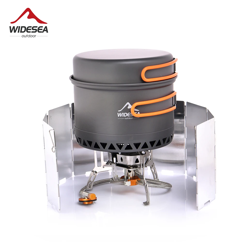 

Widesea Camping Cookware Set Tableware Suit Backpack Gas Burner Outdoor Stove Pots Kitchen Equipment Tourist Hiking Fishing