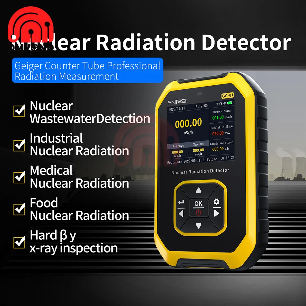 ANENG GC-01 Geiger Counter Nuclear Radiation Detector Personal Dosimeter X-ray γ-ray β-ray Radioactivity Tester Marble Detector