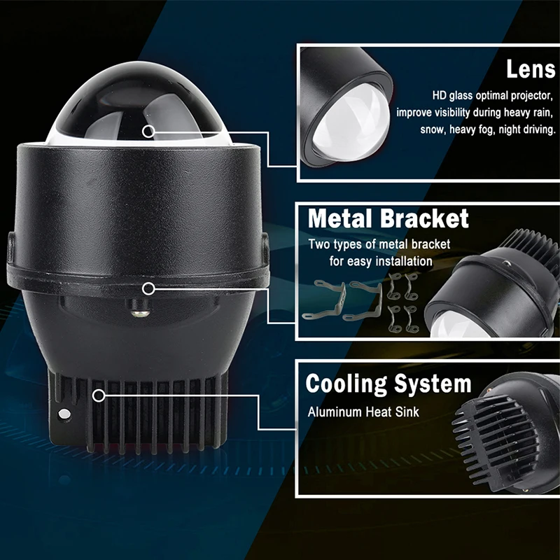 Универсальные Противотуманные фары 3 0 Bi-led линзы проектора 90 Вт 6000 лм