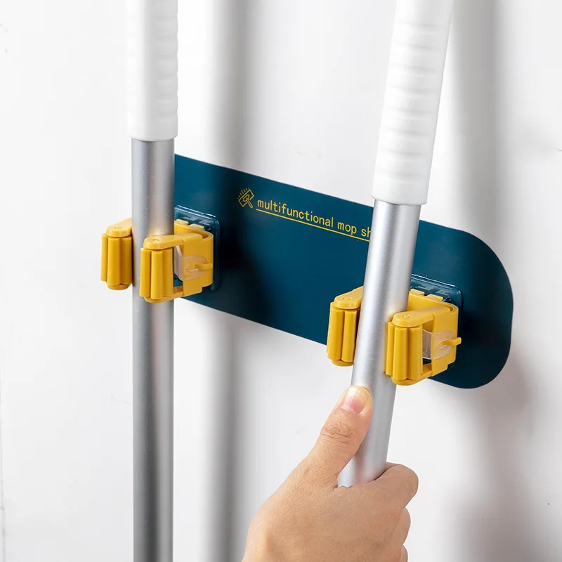 

Wall Mounted Double-head Mop Organizer Holder Brush Broom Hanger Home Storage Rack Bathroom Suction Hanging Pipe Hook
