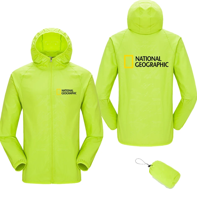 

National Geographic unisex Waterproof Sun Protection Clothing Fishing Hunting Clothes Quick Dry Skin Windbreaker With Pocket