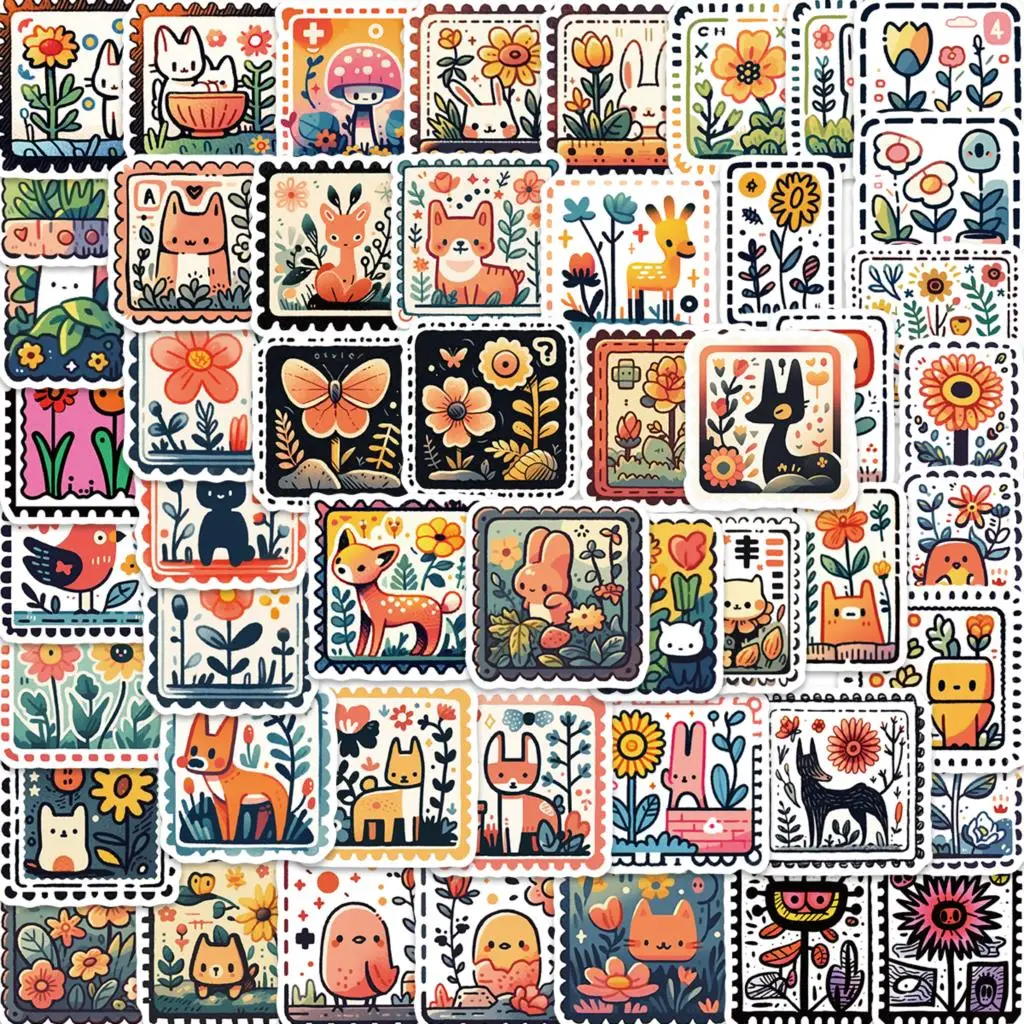 

10/50pcs Stickers Cartoon Plant and Animal Stamps Graffiti Skateboard Waterproof Luggage Sport DIY Laptop Car Stickers Decal Kid