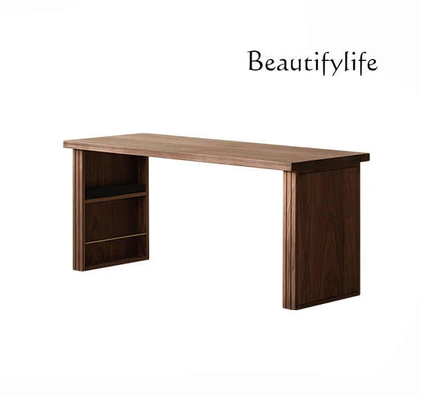 z litego drewna stolik do herbaty balkon nowy chiński styl czarny stół orzechowego Zen domowe zaparzanie duża deska biurko