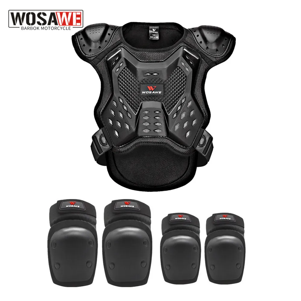 WOSAWE MTB Protective Motocross Armor Jacket Kids Roller Snowboard Ski Sports Protective Gear Motorcycle Body Protection Suit