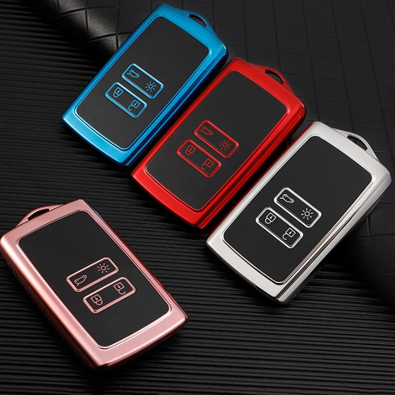 

NEW TPU Car Key Case Full Cover For Renault Koleos Kadjar Megane Talisman Captur Espace Clio 2016-2019 4 Button Accessories
