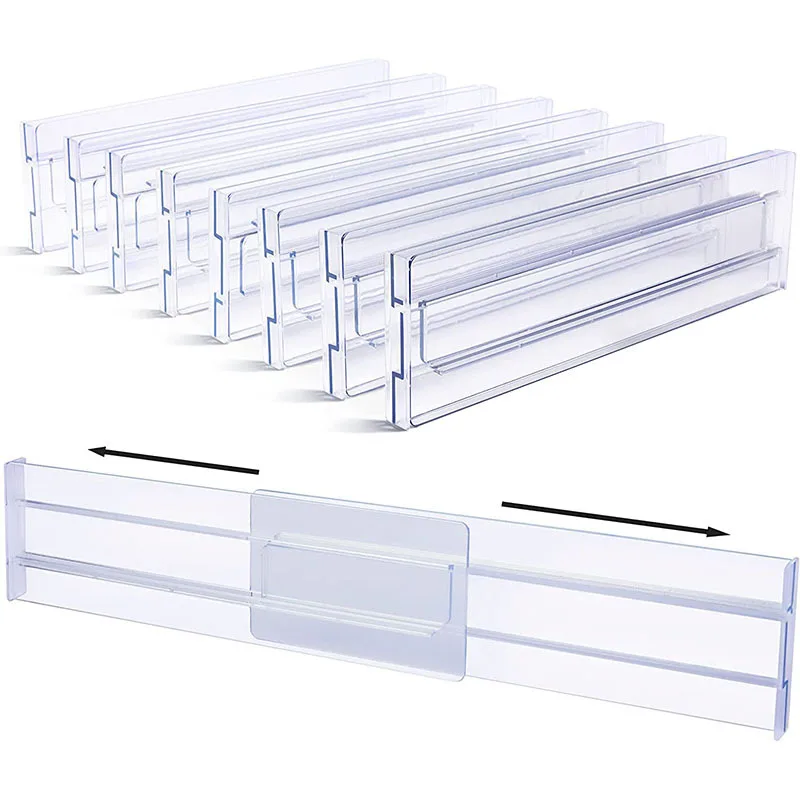 

Adjustable Cabinet Organizers Dividers Separators Clothes Drawers Organizer Clear Kitchen Storage Drawer Tools Drawer