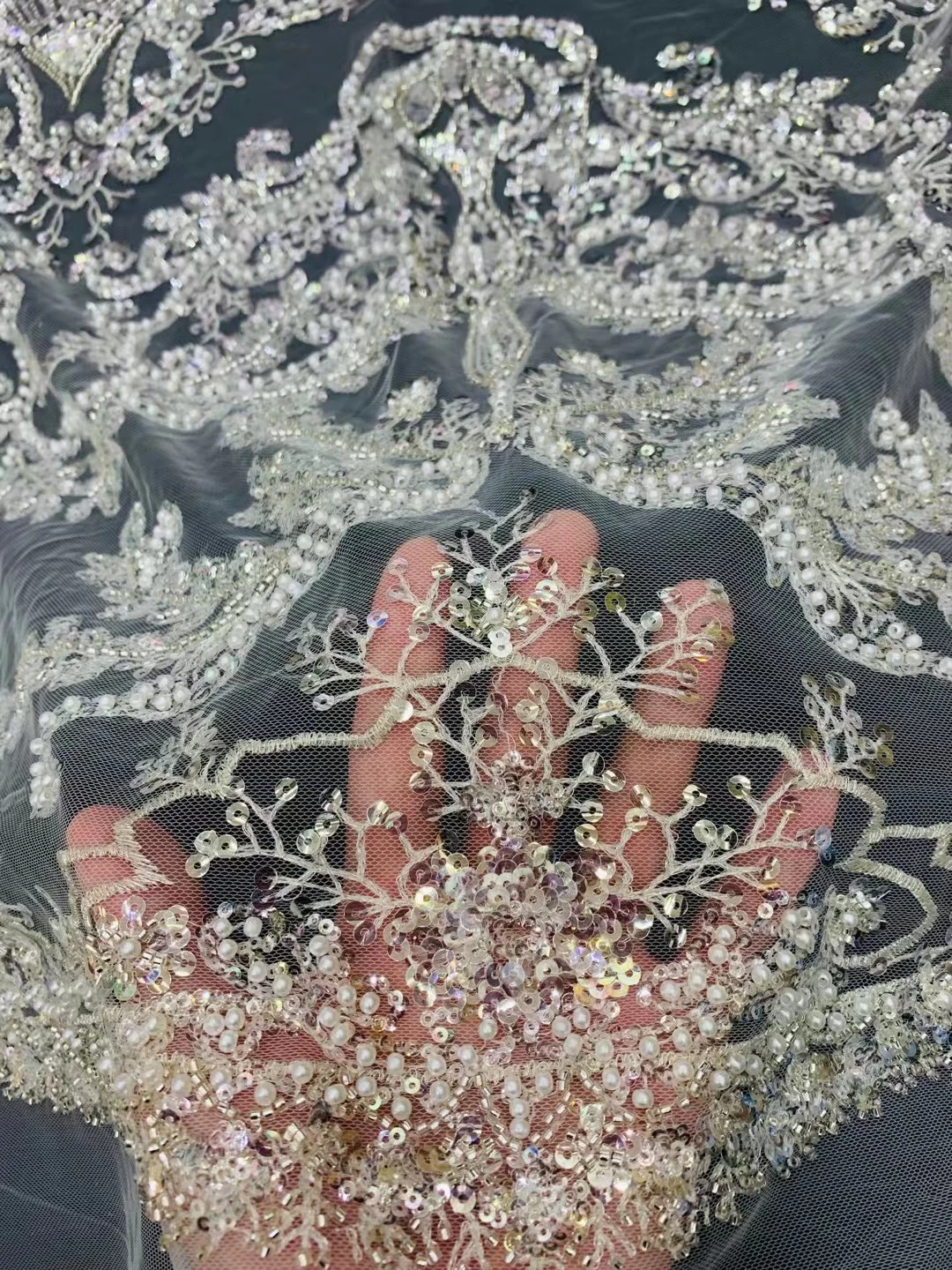 5y | Новый стиль полные бусины и блестки французское кружево высокое качество