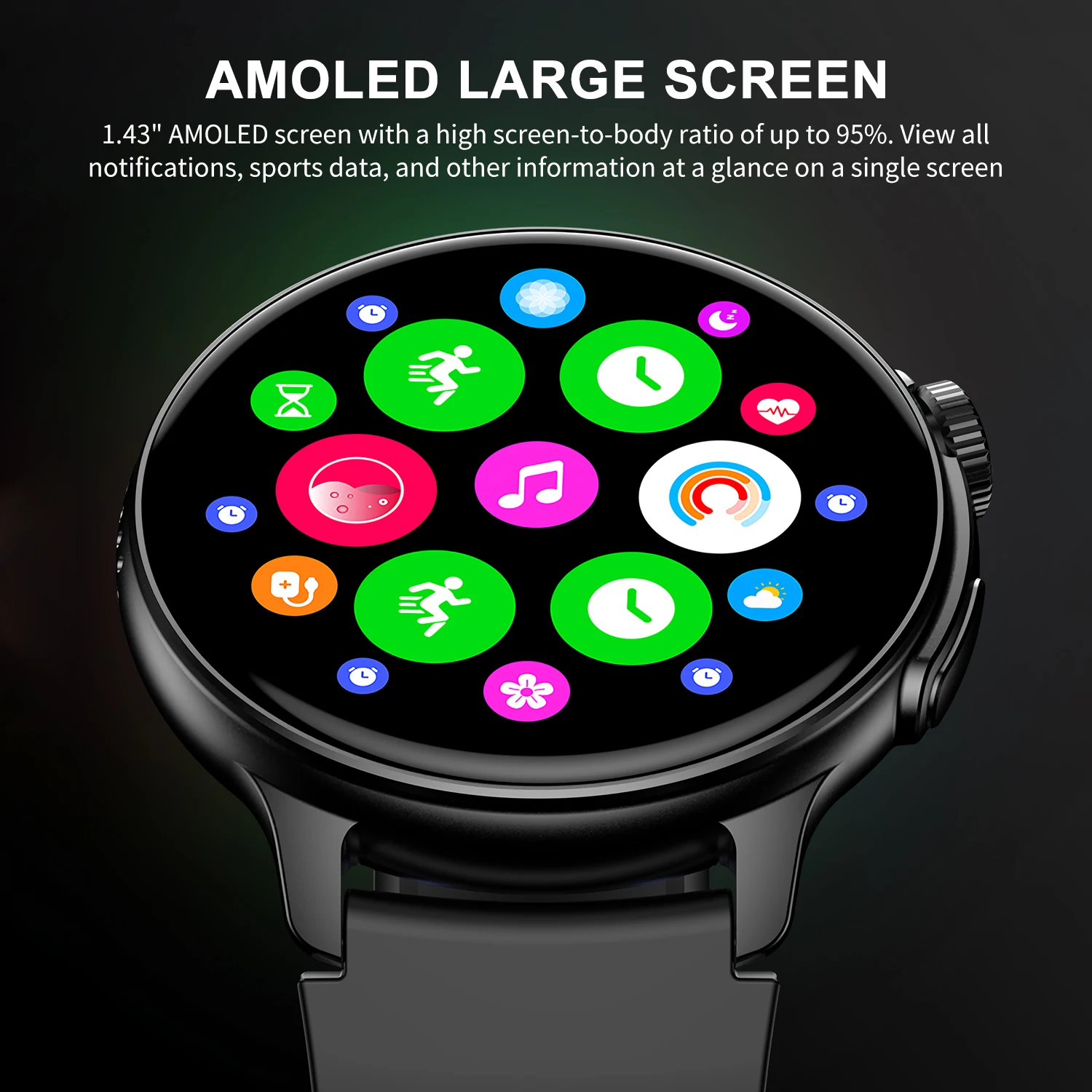 Смарт-часы с AMOLED-экраном 1 43 дюйма для мужчин и женщин Bluetooth-вызов