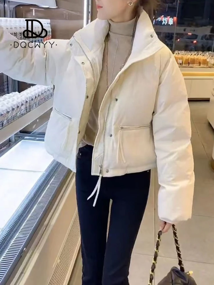 

Women's Jacket Winter Cotton-padded Clothes Short Korean Fashion Stand Collar Thicken Bread Jacket Coat Women Short Versatile