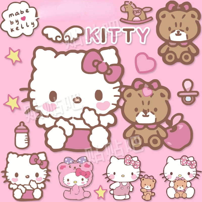 

Cute Cartoon Kitty Cat Sticker Electric Car Laptop Ipad Water Cup Personality Decoration Waterproof Sticker