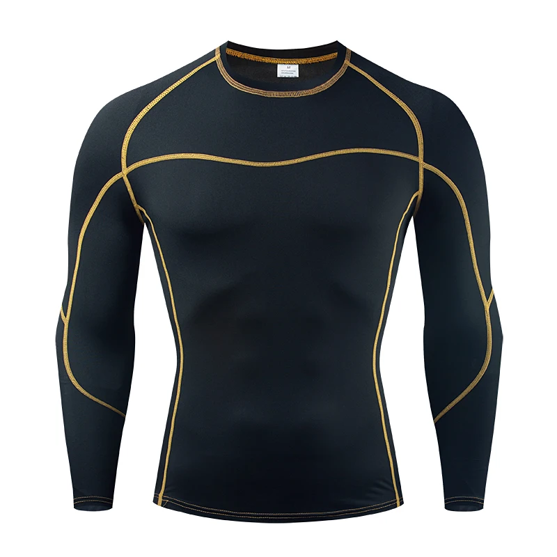 

Men Compression Running Long Sleeve T Shirt Fitness Tight Sport tshirt Training Jogging Shirts Gym Sportswear Quick Dry rashgard