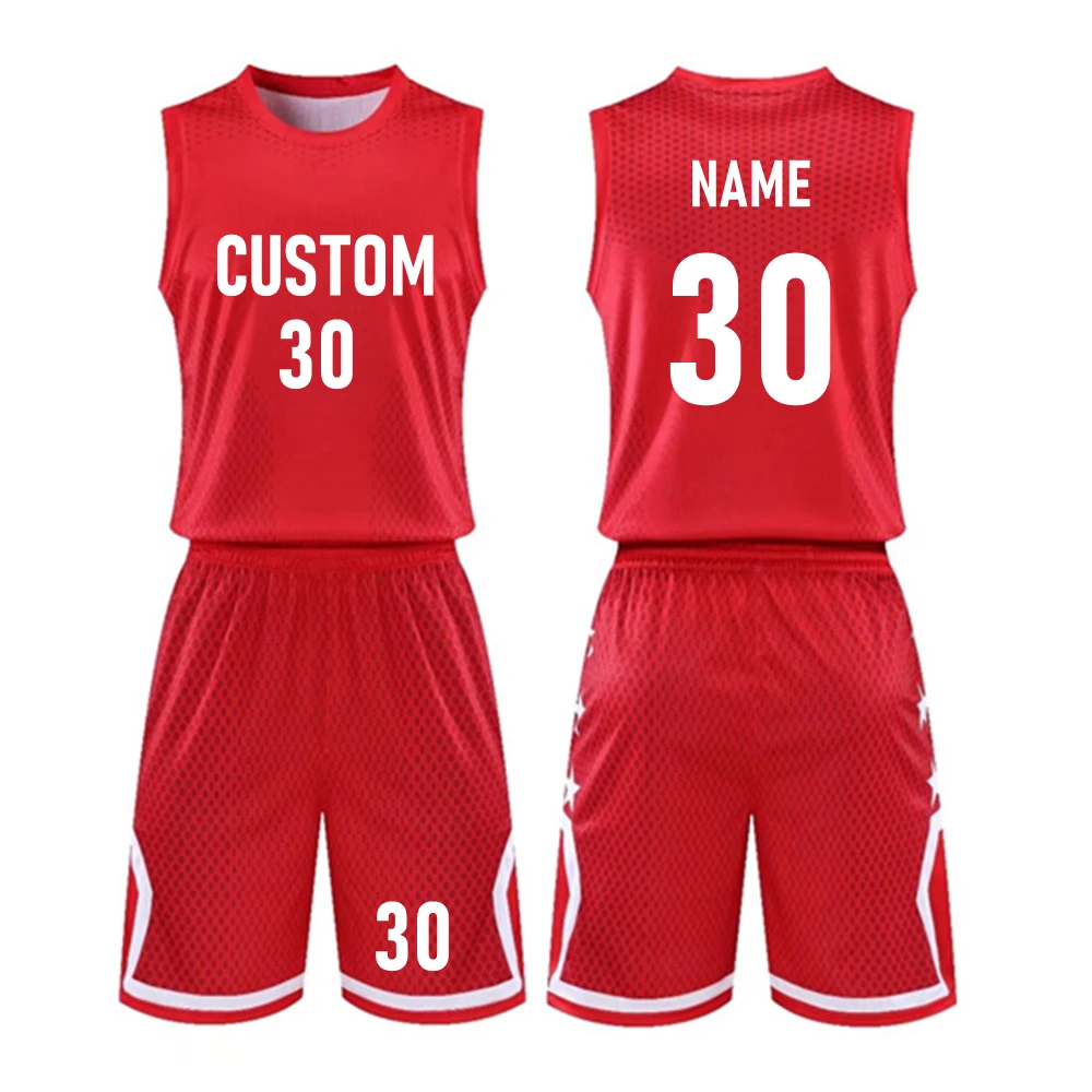 

Комплект спортивной одежды для мужчин и женщин, баскетбольная форма со звездами, униформа для баскетбола, Молодежная командная спортивная одежда