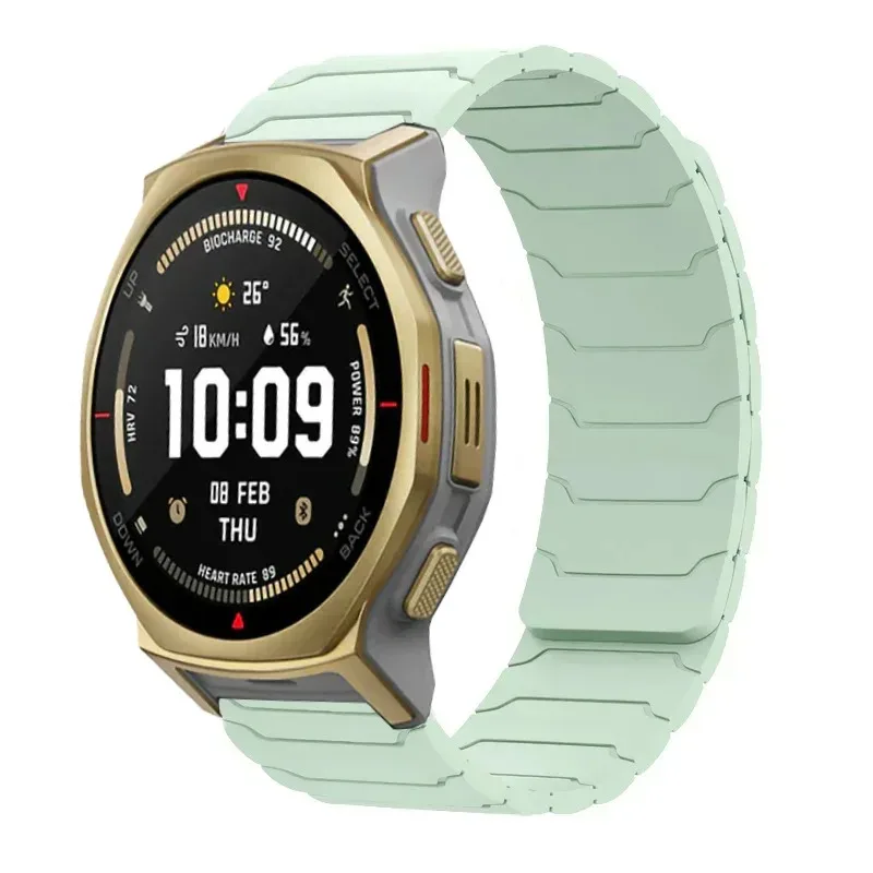 Фото Магнитный силиконовый ремешок 20 мм 22 мм для Amazfit T-Rex3 Pro 48/44 мм, классический деловой ремешок для Amazfit Active 2 3 Helio/Balance 2/Bip 6 №3