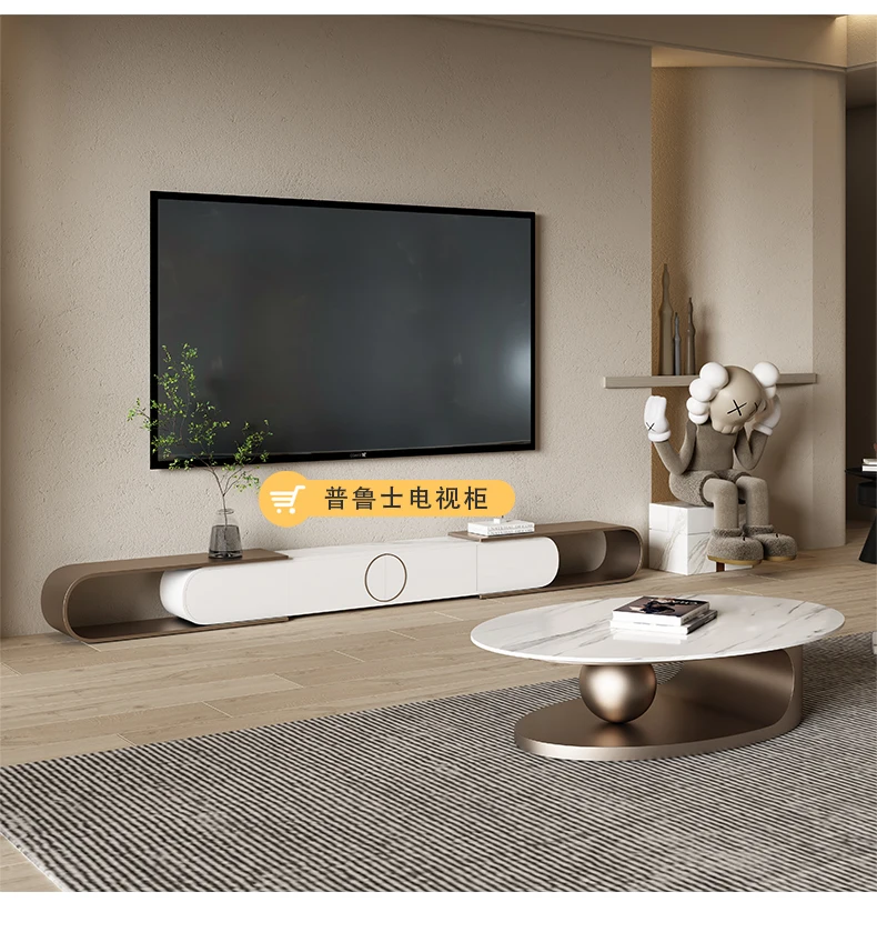 

Daoshi rock board tea table TV cabinet light luxury modern simple designer Italian minimalist living room household small family