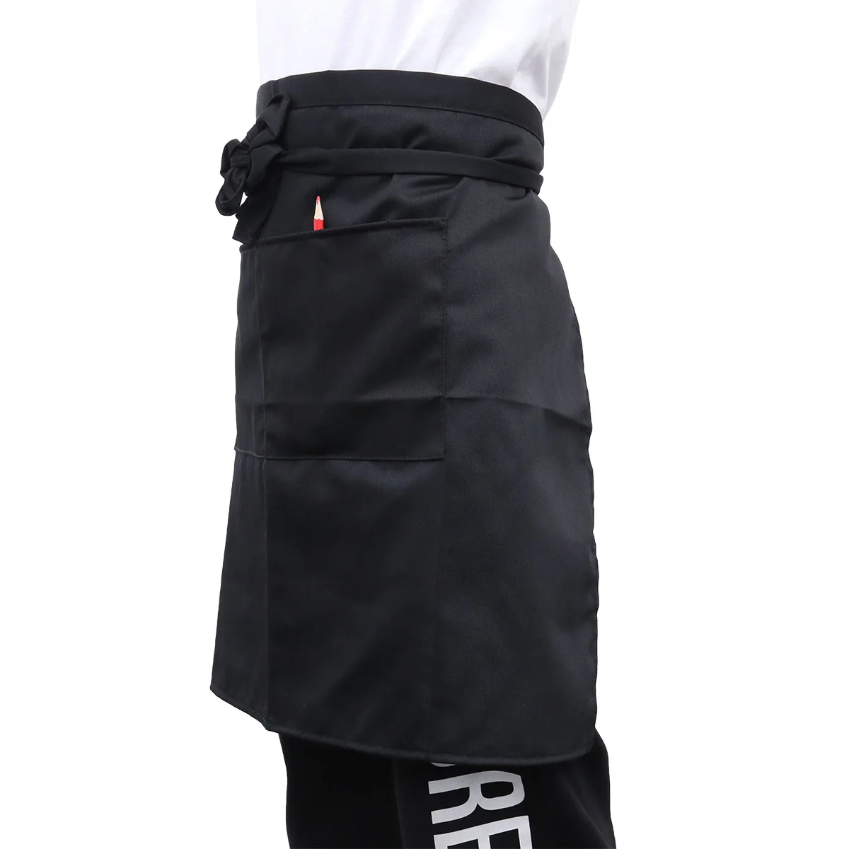 

Apron Aprons Half Kitchen Waistchef Waitress Server Pockets Bib Workrestaurant Unisex Bistro Cooking Short Waterproof Black