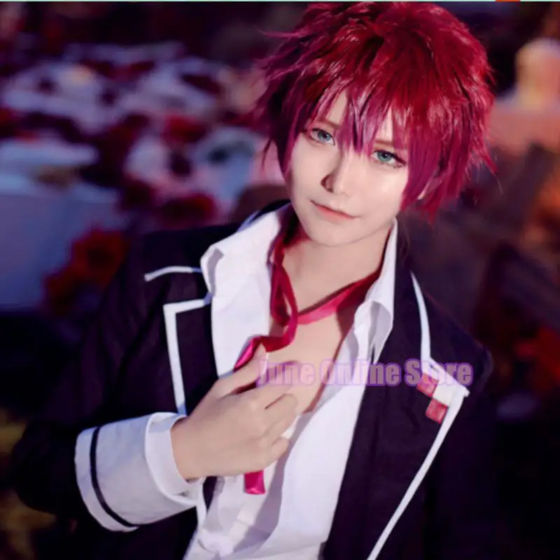 

Anime Diabolik Lovers Sakamaki Ayato Cosplay Costume School Uniforms Halloween Party Wear Outfit Blazer Pants Tie Belt and wig