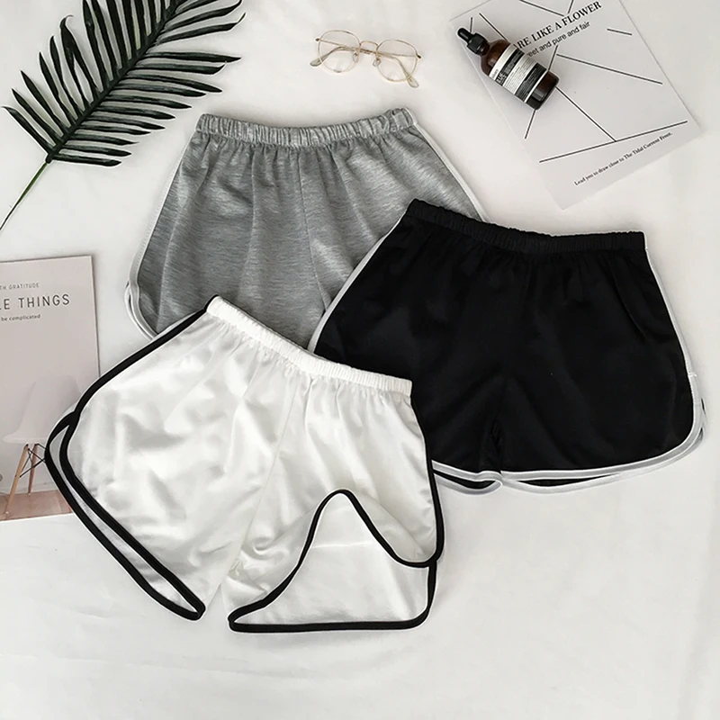 

Simple Women Casual Shorts Patchwork Body Fitness Workout Summer Shorts Female Elastic Skinny Slim Beach Edge Short Hot