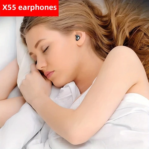 X55 Мини-наушники Беспроводные наушники с шумоподавлением Спортивные игры для сна Bluetooth наушники HIFI стерео музыкальная гарнитура