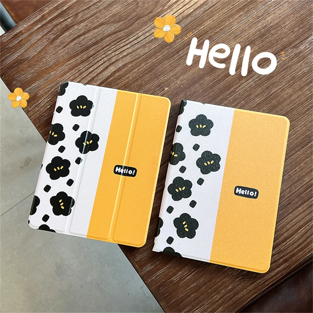 with Pencil Slot Holder Cute Cartoon flower Protective Cases for IPad 10.2/9.7/10.5/11 Inch Pro 12.9 Inch 2021 Mini 6 Air 5/4 Ca
