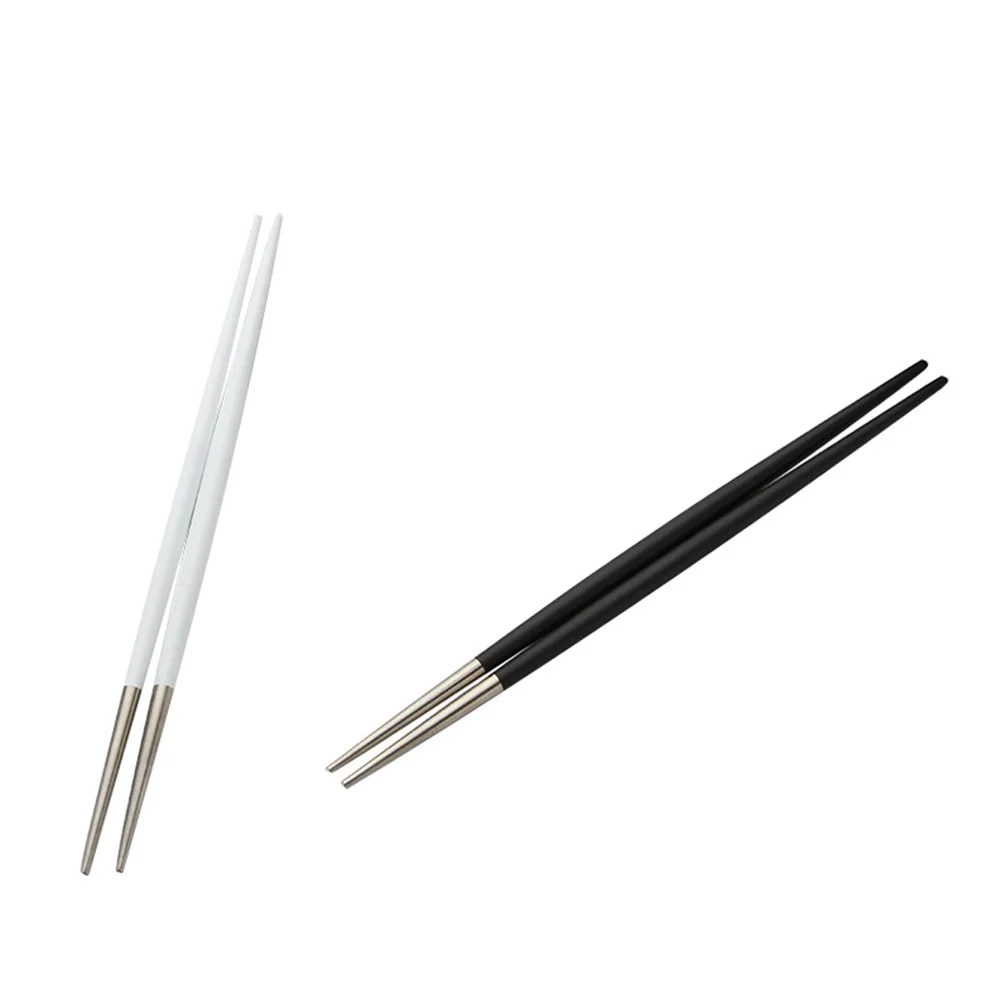 

2 Pairs Stainless Steel Point-head Chopsticks Home-use Chopsticks Practical Stainless steel Chopsticks for Kitchen Household