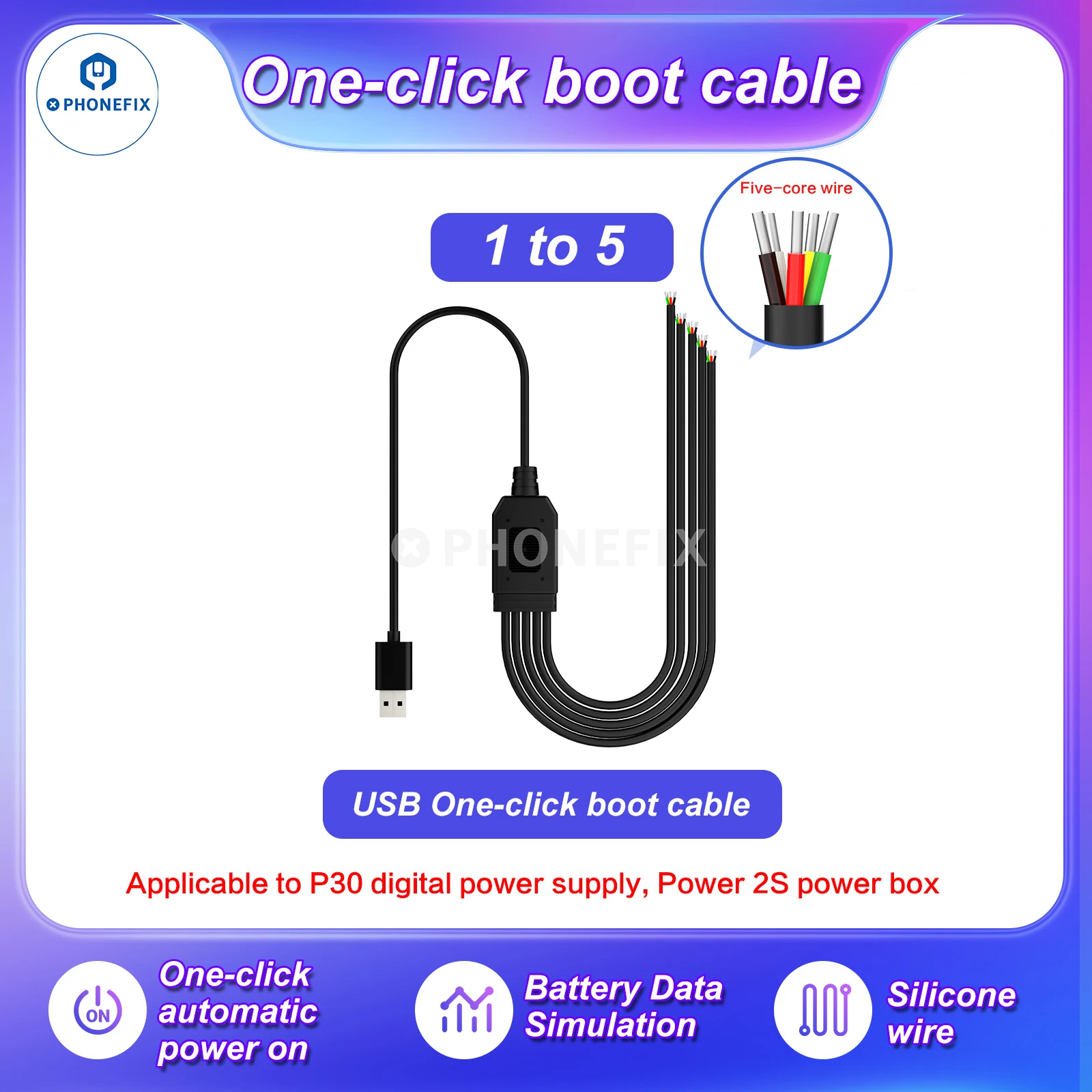 Кабель питания I2C для зарядки iPhone 8-15 Pro Max (art.: 3920c8c2d76ea) - 3920c8c2d76ea